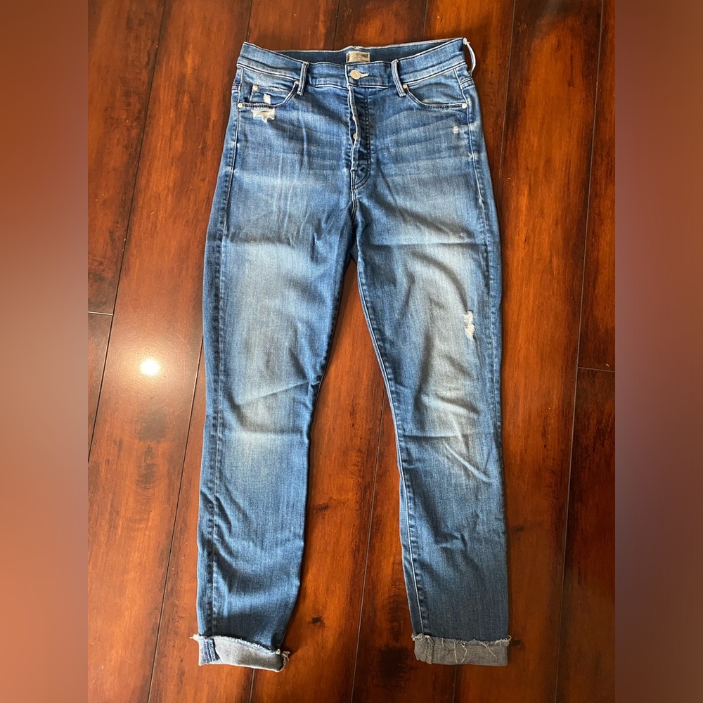 Mother The Stunner Zip Ankle Fray size 28